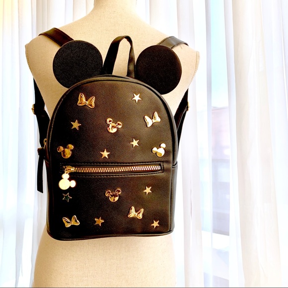 LAST ONE Disney Mickey Minnie Mouse Gold Backpack - Picture 5 of 8